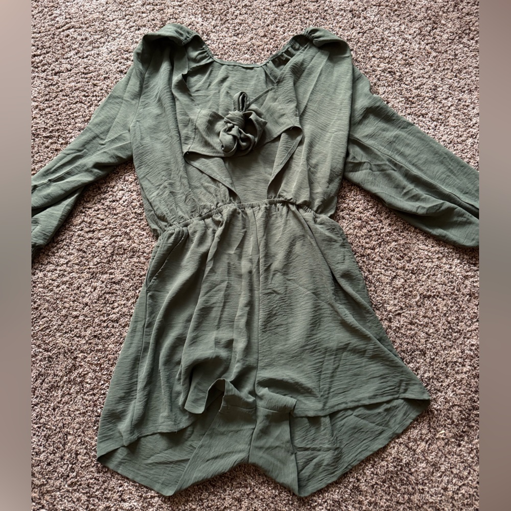 Stylish Green Long Sleeve Blouse